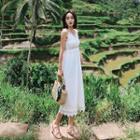 Lace Panel Cropped Wide-leg Jumpsuit