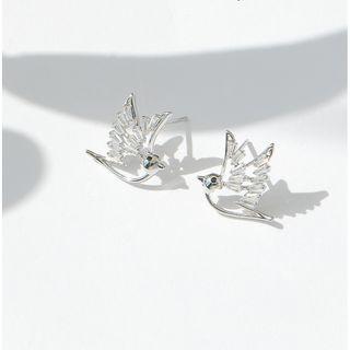 925 Sterling Cz Bird Stud Earring
