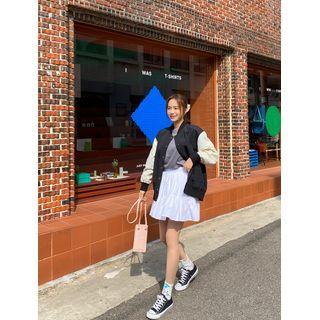 Contrast-sleeve Bomber Jacket