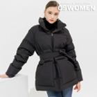 High-neck Belted Duck-down Padded Jacket