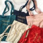 Embroidered Letter Satin Tote Bag