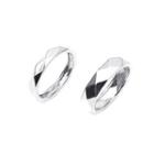 Geometric Alloy Ring 1 Pc - 01 - Silver - One Size