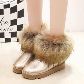 Platform Furry Short Boots