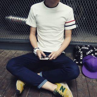 Striped Short-sleeve Crewneck T-shirt