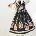 Sleeveless Printed A-line Dress / Shirt / Hair Piece