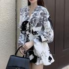 Printed Blouse Black & White - One Size