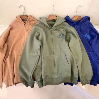 Graphic Print Hooded Zip Jacket