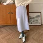 Pastel Woolen Long Skirt