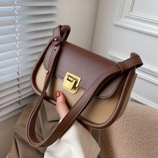 Flap Two-tone Hobo Bag