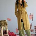 Pocket Detail Long Shirt Mustard Yellow - One Size