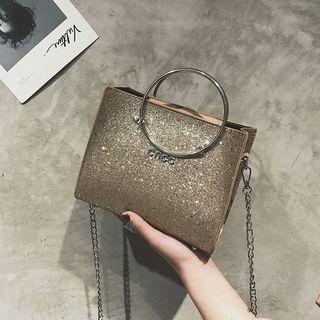 Set: Sequined Crossbody Bag + Pouch