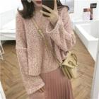 Glitter Sweater / Midi Accordion Pleated Skirt