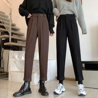 High-waist Corduroy Slim-fit Pants