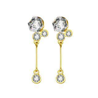 Dream Fashion Gold Plated Austrian Element Crystal Earrings Golden - One Size