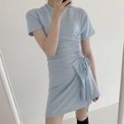 Round-neck Drawstring Dress