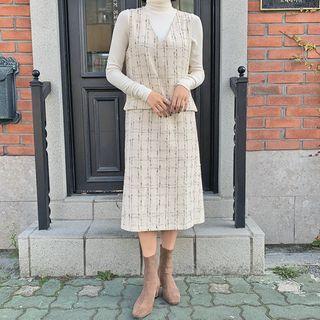 Tweed Midi Pinafore Dress