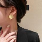Square Brushed Alloy Earring 1 Pair - Gold - One Size