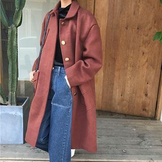 Loose Plaid Coat Caramel - One Size
