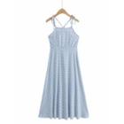 Spaghetti-strap Print A-line Dress