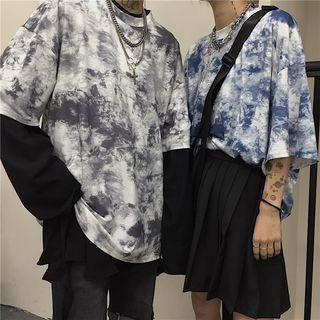 Couple Matching Tie Dye Short-sleeve T-shirt