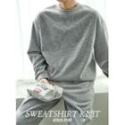 Drop-shoulder Knit Sweatshirt