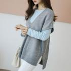 Drop-shoulder Dual-pocket Boxy Vest