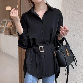 Belted Chiffon Shirt