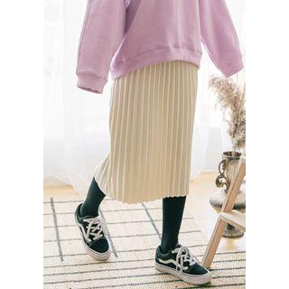 Accordion-pleat Midi Knit Dress