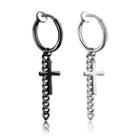 Stainless Steel Chained Cross Dangle Earring