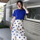 Plain T-shirt / Wrapped A-line Skirt