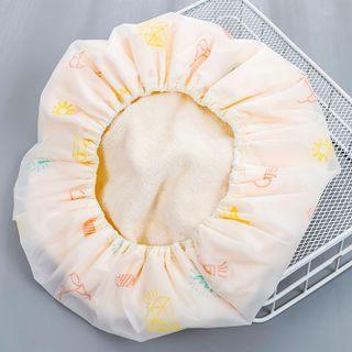 Print 2 Layer Hair Drying Cap M-3139 - Print - Beige - One Size