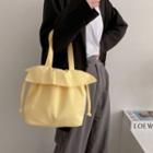 Ruffle Trim Canvas Tote Bag / Handbag