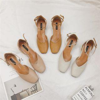 Ankle-strap Square-toe Pumps