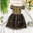 Off-shoulder Tiered Cocktail Dress