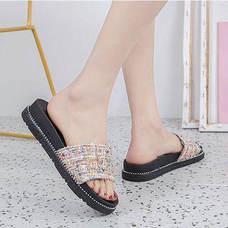 Braided Slide Platform Sandals