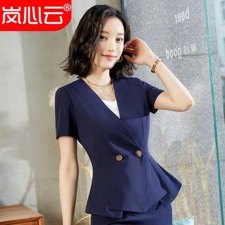 Mini Pencil Skirt / Short-sleeve Blazer / Set