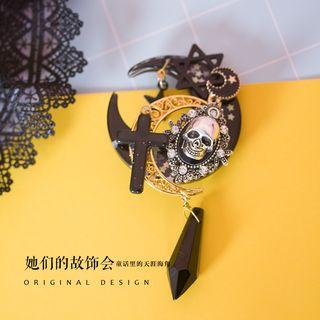 Skul And Moonl-accent Hair Clip