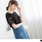 Lace Sleeve Panel Top