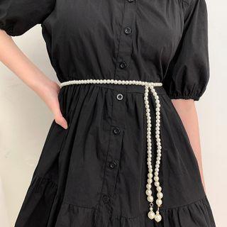 Faux Pearl Chain Belt Faux Pearl - White - One Size