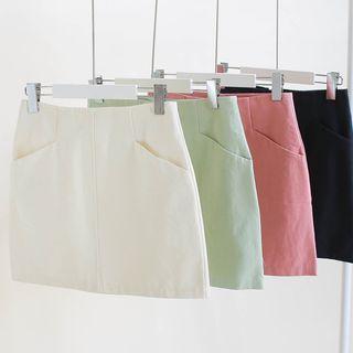 Pocket-side Seam-trim Miniskirt