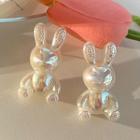 Rabbit Glaze Earring 1 Pair - Off-white - One Size