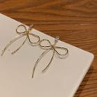 Bow Drop Earring 1 Pair - Silver - One Size
