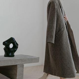 Double-breasted Lapel Woolen Long Coat