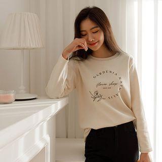 Illustration-printed Napped T-shirt