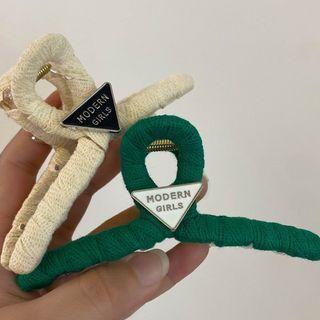 Lettering Glaze Fabric Hair Clamp