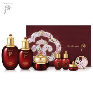 The History Of Whoo - Jinyulhuang Elegance Set: Jinyul Balancer 150ml + 20ml + Lotion 110ml + 20ml + Cream 30ml + Eye Cream 4ml + Secret Court Lip Balm