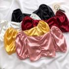 Satin Ruched Crop Top In 5 Colors