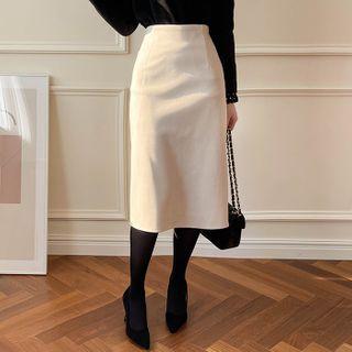 Napped Midi H-line Skirt
