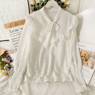 Patchwork Mock Two-piece Slim Blouse