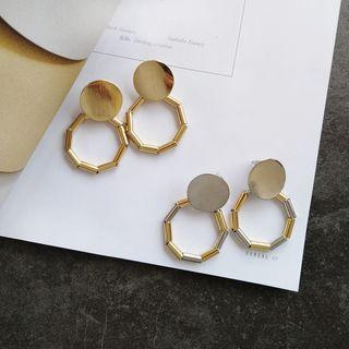 Geometric Hoop & Disc Dangle Earring